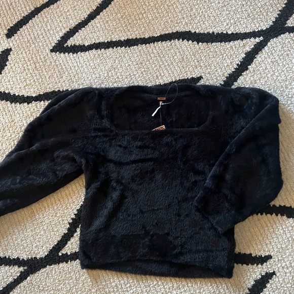 Free people square neck black sweater - Picture 2 of 12